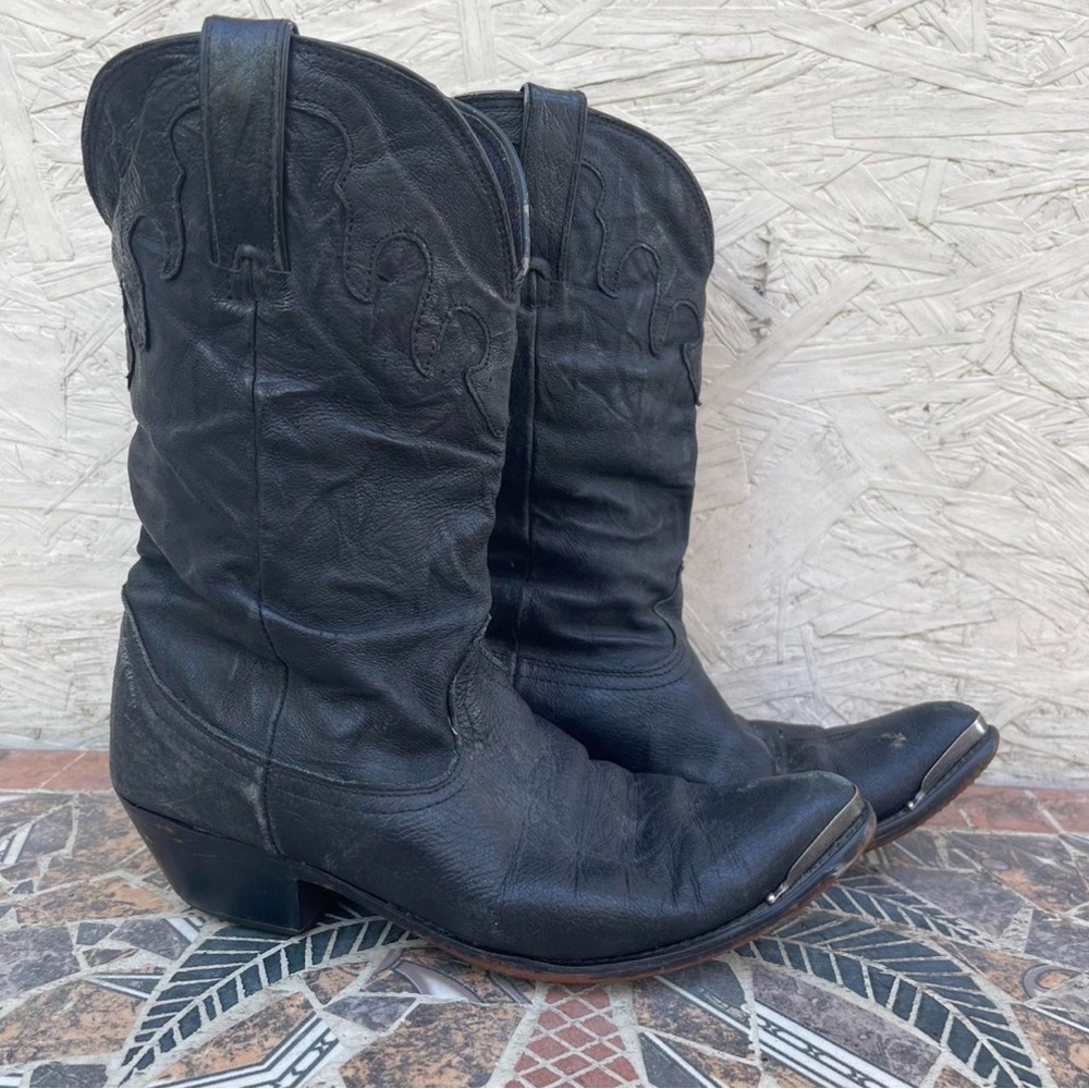 Durango Black Western Heeled Boots